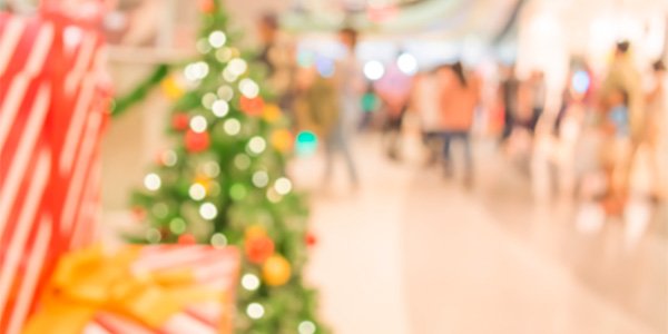 Natal consumismo. Compras em shopping centers