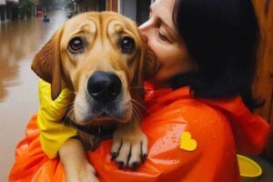 cachorro resgatado na enchente