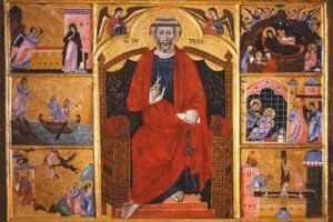 São Pedro: histórias de sua vida por Guido di Graziano, Pinacoteca di Siena, Itália